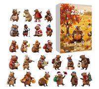 Christmas Calendar - 2d Acrylic Capybara Decoration, 24-Day Countdown Calendar Ornament, Holiday Seasonal Home Decor for Kids, Teens, Adults, Thanksgiving, 10.24x7.09x1.18 Inches