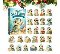 Christmas Calendar 2D Acrylic Cute - Sea Turtle Car Pendant 24-Day Calendar