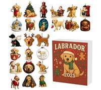 Christmas Calendar - 2d Acrylic Dog Ornament Pendant, Christmas Countdown Calendar | 24 Days Advent Dog Christmass Countdown Calendars For Kids, Girls, Adult, Friends, Puppy Lover, New Year, Holiday