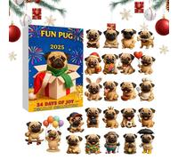Christmas Calendar, 2D Dog Pendant, Acrylic, 24-Day Holiday Countdown For Kids Girls, Decorative Acrylic Dog Ornaments For Classroom Home Wall Desk Window, New Year Seasonal C
