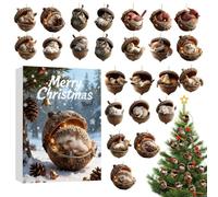 Christmas Calendar - Acrylic Acorn For, Flat Pendant Countdown With, Festive Fun, Easy Use, Calendar Decor Tool, Advent Pendant Accessory for Living Room Bedroom Kitchen Entryway .18 Inches