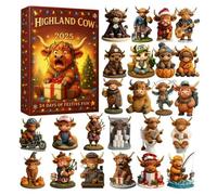 Christmas Calendar Advent 2025-2d Acrylic Holiday Party Favor Decorations | 10.24x7.09x1.18 inches 24 Days Positive Crochet Animals Christmas Countdown Calendar - for All Ages Kids Teens Adults