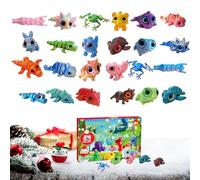 Christmas Calendar Advent 2025, 3D Printed Mini Figurines Articulated Flexible Fidget Toy, 24 Days Party Favor For Toddler Kids Family Teens Girls Boys Fun Activity Development