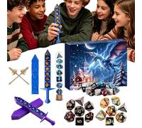 Christmas Calendar Advent - 2026 28 Days Funny Polyhedral Dice With Holders