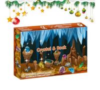 Christmas Calendar Advent - 24-Day 2025 Natural Rock Collection, Interactive Educational Holiday Countdown, Daily Discovery for Kids Teen Nature Lovers Explorer, Collectible Decor, 14,76 x 9,06 Inches