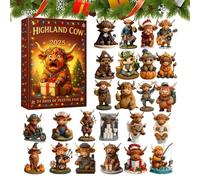 Christmas Calendar Advent, 24 Days Christmas Calendar Advent Hangable Ornament, Holiday Themed 2d Acrylic Party Favor For Kids Teens Girls Boys Family Fun Activity