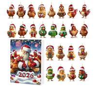 Christmas Calendar Advent - 2D Acrylic Chick Ornament Decoration