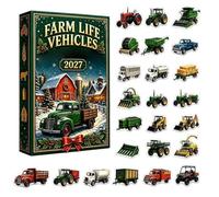 Christmas Calendar Advent | 2d Acrylic Farm Life Vehicles Decorations | 24-Day Calendar Advent For Windowsill Mantel Office Car Holiday
