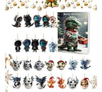 Christmas Calendar Countdown Collectible 2D Acrylic Cute Dragon Ornaments