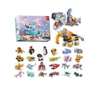 Christmas calendar dinosaur building block blind box, children's fire engineering vehicle 12 in 1 marine animal DIY coun SZRH A-F