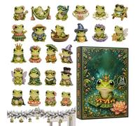 Christmas Calendar Frog Advent - 24 Days Countdown to Christmas | 2D Acrylic Frog Table Decor for Kids Adults Apartment Living Room Nursery Desk Mantel Bookshelf Windowsill Dining