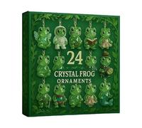 Christmas Calendar - Frog Christmas Countdown Ornament | 2D Acrylic With 24 Animal Ornaments, Cute Holiday Decoration For Adults And Kids, Festive Home Decor For Countdown