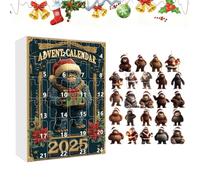 Christmas Calendar Ornament Advent - 2D Acrylic Ape Decorations, 24 Day Interactive Pendant Set, Fun Daily Countdown Activity for Holiday Home Christmas Tree, Festive Decor, 10,24 x 7,09 x 1,18 Inches