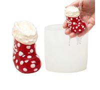 Christmas Candle Molds | 3D Stocking Flexible Handmade Clay Craft Silicon | Christmas Candle Molds | 3D Stocking Flexible Handmade Clay Craft | Silicone Candy Chocolate Molds for Biscuits