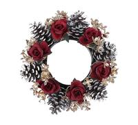 Christmas Candle Rings - Artificial Small Candle Ring Pine Cones Candlle Wreath, Pine Cones Candles Wreath Artificial Candles Ring, Rustic Pillar Table Garland Christmas Decor