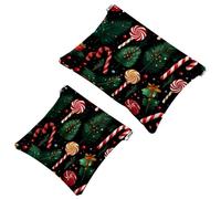 Christmas Candy Cane-1720 - Trousse tascabile per cosmetici, impermeabile, senza cerniera, chiusura automatica, mini custodia portatile da viaggio per cuffie e gioielli, Multicolore 07, 7.1x5.8