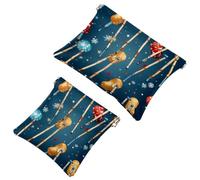 Christmas Candy Cane-1720 - Trousse tascabile per cosmetici, impermeabile, senza cerniera, chiusura automatica, mini custodia portatile da viaggio per cuffie e gioielli, Multicolore 05, 7.1x5.8