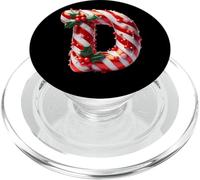 Christmas Candy Cane Lettera D Holly Berries PopSockets PopGrip per MagSafe