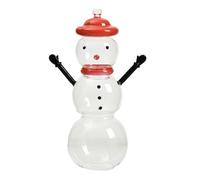 Christmas Candy Jar, Festive Glass Container, 7.09x3.74in Snowman Treat Holder, Decorative Lid Closure, Table Centerpiece Design for Banquet, Party, Bedroom, Wedding, Tabletop