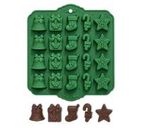 Christmas Candy Molds 20-Grid Food - Grade DIY Gingerbread Bell Tree Making