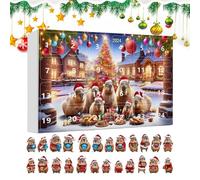 Christmas Capybara 2025-24 Day Countdown | 3D Acrylic Holiday Decoration Ornaments, Party Vacation Favors For Tree Car Wall Window Door | Gift For Kids Adults Home Seasonal