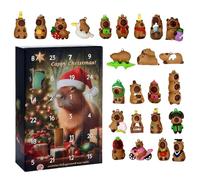 Christmas Capybara Calendar - 24 Day 3D Holiday Decoration, Adourable Countdown Calendar Ornaments, Decor for Front Door Staircase and Living Room Study, Fun Family Activity, 10.24x7.09x1.18 Inches