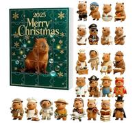 Christmas Capybara Calendar - Avvento Countdown, Capybara Advent Christmas 2025 | 2D Acrylic Decorations | 24-Day Cute Capibara Ornament Countdown Calendar for Home, Family, Vacation