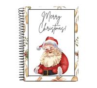 Christmas Card Book - Spiral Bound Holiday Keeper for Organized Storage, Thoughtful Memory Collection with Writable Pages, Organizer for Family & Friends, Red Festive Cover, 9 x 7 Inches