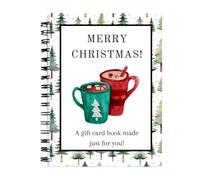 Christmas Card Book - Spiral Bound Holiday Keeper for Organized Storage, Thoughtful Memory Collection with Writable Pages, Organizer for Family & Friends, Red Festive Cover, 9 x 7 Inches