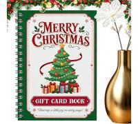 Christmas Card Gift Book - Spiral Greeting Booklet, Holiday Voucher Folder | Thick Protective Page Sleeve Construction | Secret Santa Exchange Party Friends, Decorative Scrapbook Envelope Storage