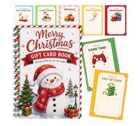 Christmas Card Gift Book - Spiral Greeting Booklet, Holiday Voucher Folder | Thick Protective Page Sleeve Construction | Secret Santa Exchange Party Friends, Decorative Scrapbook Envelope Storage