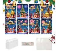 Christmas Card Money Holders - 8 pezzi Christmas Tree Decorations Cash Clips - Festive Exquisite Christmas Money Cards for Lovers, Friends, 42, Se référer au descriptif, Fare riferimento alla