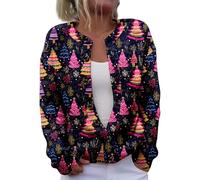 Christmas Cardigan Sweaters for Women 2025 - Funny Open Front Button Down Knit Coat with Long Sleeves for Festive Winter Wear