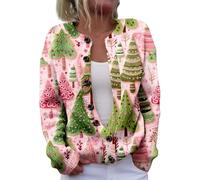 Christmas Cardigan Sweaters for Women 2025 - Funny Open Front Button Down Knit Coat with Long Sleeves for Festive Winter Wear