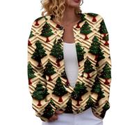 Christmas Cardigan Sweaters for Women 2025 Funny Xmas Open Front Button Down Cardigans Winter Long Sleeves Knitted Coat