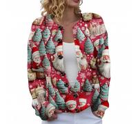 Christmas Cardigan Sweaters for Women 2025 Funny Xmas Open Front Button Down Cardigans Winter Long Sleeves Knitted Coat