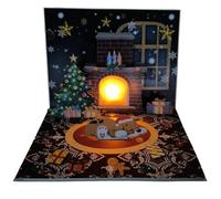 Christmas Cards - Christmas Greeting Cards | Blank Holiday Cards for Men Women Kids | Handmade Santa Projection Fireplace Blessing Cards for Family Friends
