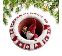 Christmas Carpet, Round Non-Slip Mat, 3D Doormat with Holiday Design, Christmas Rug for Indoor Outdoor Bedroom Bathroom, Home Decor, Festive Entryway Mat for Kitchen Patio Porch