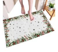 Christmas Carpet, tappeto per interni ed esterni, decorazione per la casa, con albero di Natale, fiocco di neve, renna per dormitorio, camera da letto, divano