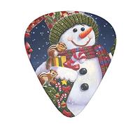 Christmas Carton Snowman Il plettro per chitarra, per chitarre acustiche, elettriche, basso - tocco naturale, confezione da 12, multicolore.