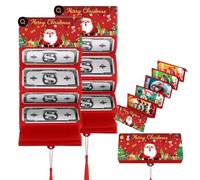 Christmas Cash Envelopes, Christmas Money Holders for Cash, Creative Money Gift Card Holder with 10 Slots, Diy Holiday Surprise Envelope (Red*B)
