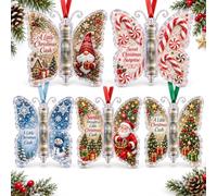 Christmas Cash Gift Butterfly Ornament, Holiday Money Holder Keepsake (5 pcs-A)