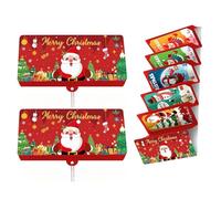 Christmas Cash Gift Envelopes - 10-Pack Money Holders for Cash & Gift Cards - Festive Holiday Designs, Perfect for Cash Gifts, Gift Cards, Christmas Surprises & Holiday Giving. (Red,2)