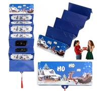 Christmas Cash Gift Envelopes 10 Slots, 2026 DIY Christmas Cash Envelopes with Surprise Card Sleeve & Tassel for Family & Friend Red Envelope (Dark Blue)