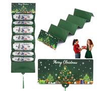 Christmas Cash Gift Envelopes 10 Slots, 2026 DIY Christmas Cash Envelopes with Surprise Card Sleeve & Tassel for Family & Friend Red Envelope (Green)