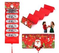 Christmas Cash Gift Envelopes 10 Slots, 2026 DIY Christmas Cash Envelopes with Surprise Card Sleeve & Tassel for Family & Friend Red Envelope (Red)