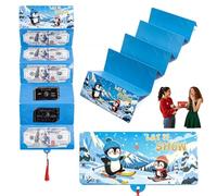 Christmas Cash Gift Envelopes 10 Slots, 2026 DIY Christmas Cash Envelopes with Surprise Card Sleeve & Tassel for Family & Friend Red Envelope (Sky Blue)