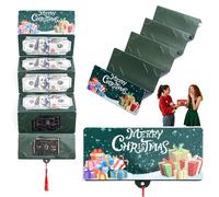 Christmas Cash Gift Envelopes 10 Slots, 2026 DIY Christmas Cash Envelopes with Surprise Card Sleeve & Tassel for Family & Friend Red Envelope (Turquoise)
