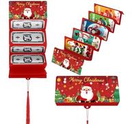 Christmas Cash Gift Envelopes, Creative Money Envelopes for Cash, Gift Card Book Christmas for Family & Friends (3PCS Red)