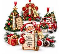 Christmas Cash Gift Ornament, Acrylic Red Envelope Money Holder, 3.94 Inch (style# B,4PCS)